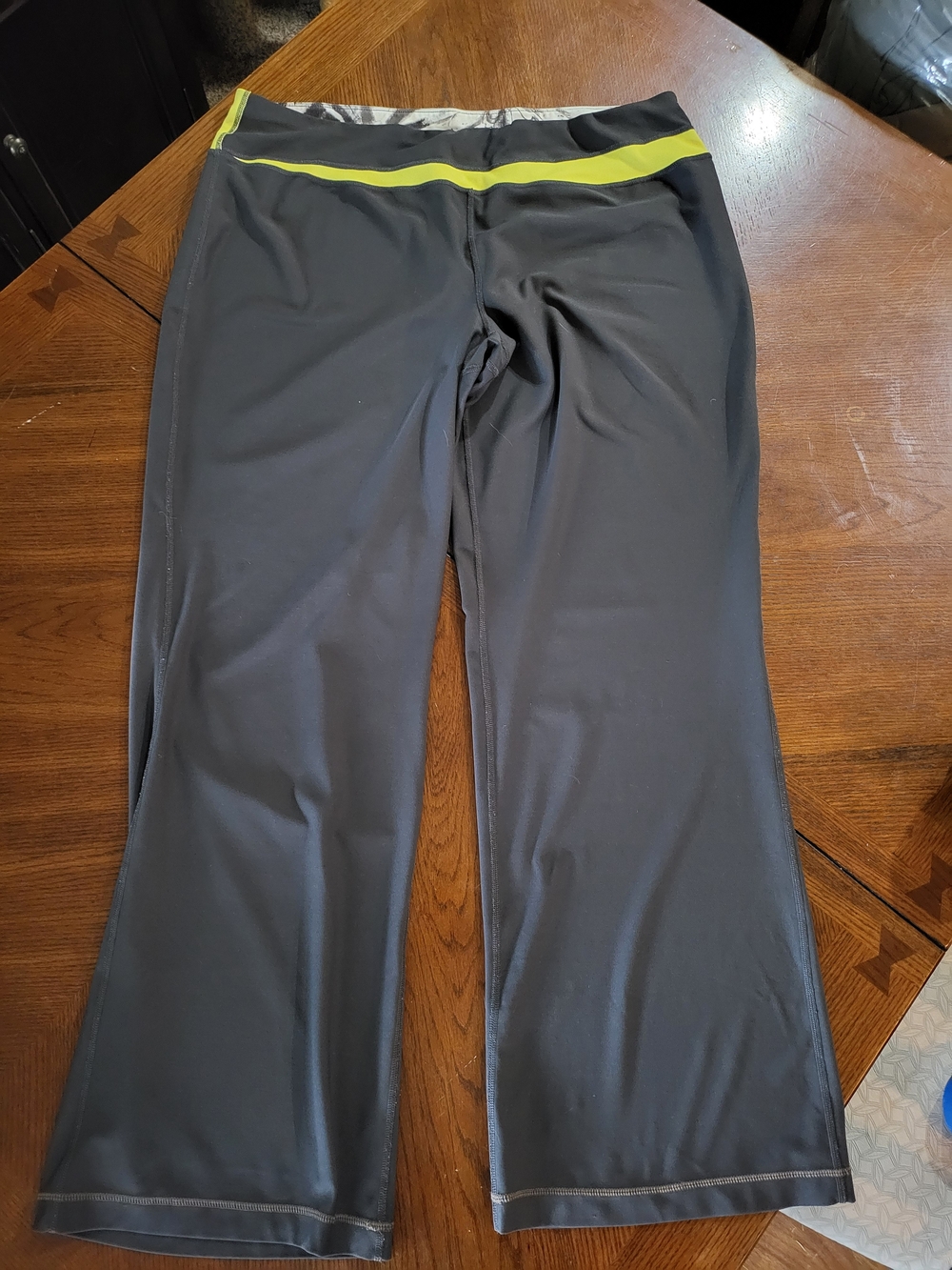 Xersion Black Neon Yellow Bootcut Athletic Pants Approx XXL